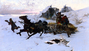  Jaroslav Julius Vesin The Sleigh Ride - Canvas Art Print