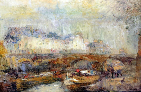  Albert Lebourg The Small Arm of the Seine at Pont Neuf - Canvas Art Print