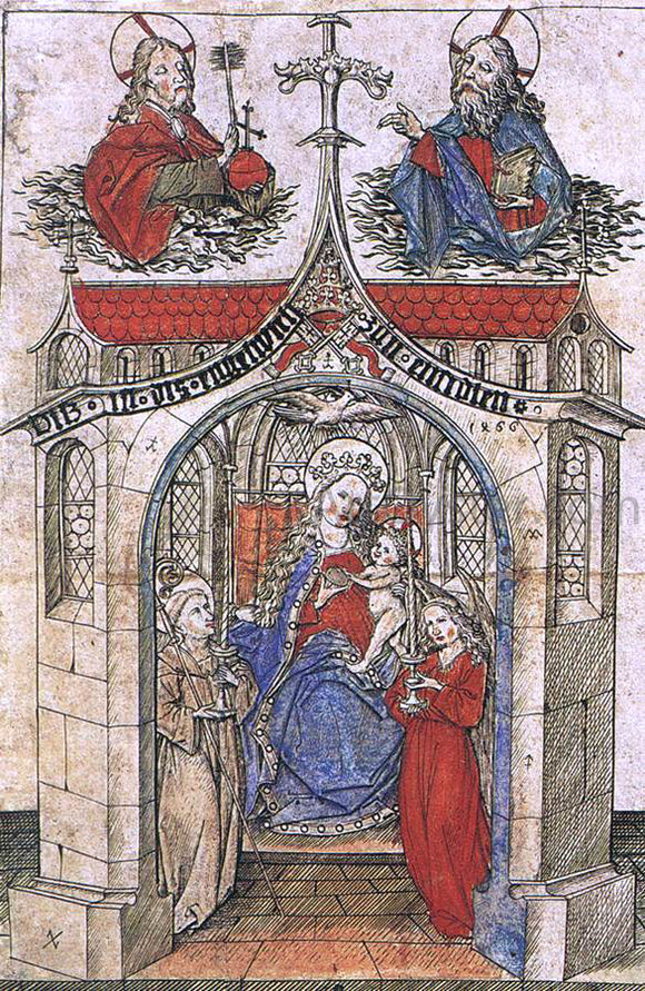  Master Es The Small Virgin of Einsiedeln - Canvas Art Print