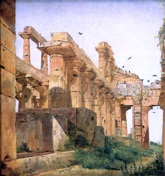  Jorgen Roed The So-Called Temple of Poseidon, Paestum - Canvas Art Print