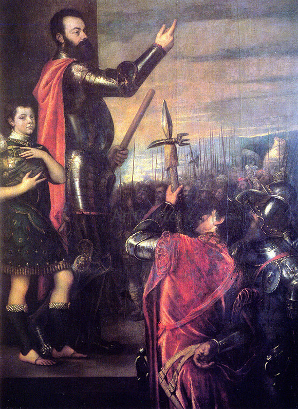  Titian The Speech of Alfonso d'Avalo - Canvas Art Print