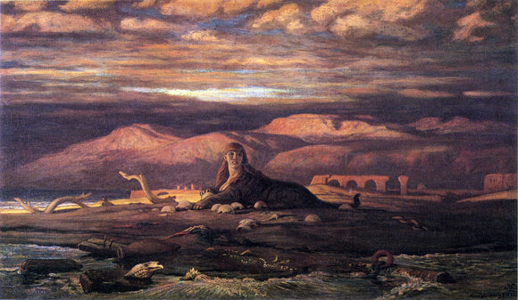  Elihu Vedder The Sphinx of the Seashore - Canvas Art Print