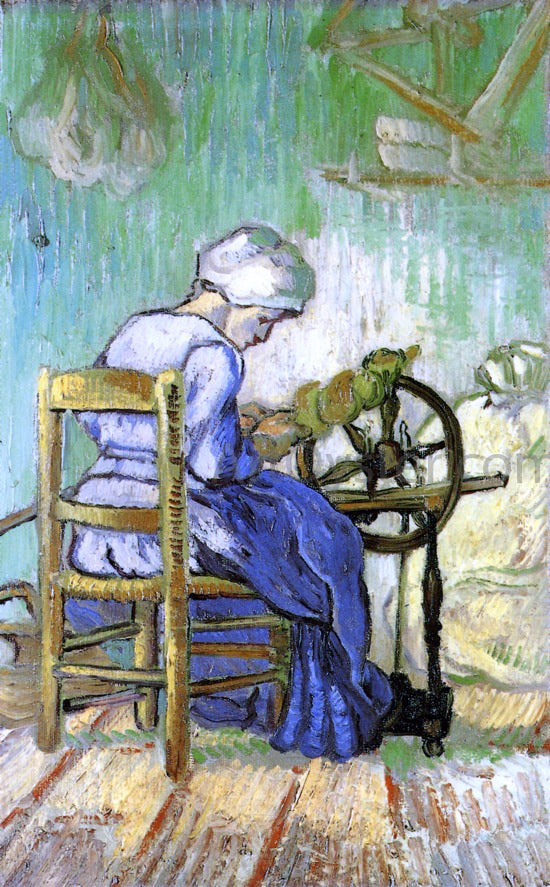  Vincent Van Gogh The Spinner (after Millet) - Canvas Art Print