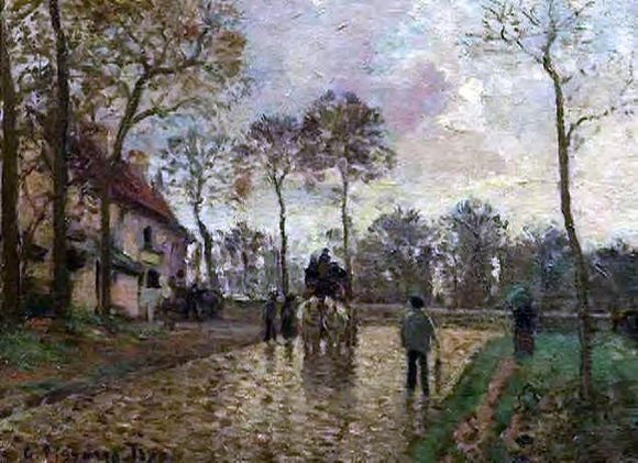  Camille Pissarro The Stagecoach at Louveciennes - Canvas Art Print