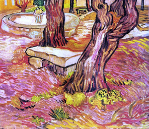  Vincent Van Gogh The Stone Bench in the Garden at Saint-Paul Hospital - Canvas Art Print