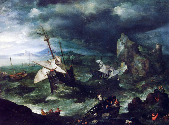  The Elder Jan Bruegel The Storm at Sea with Shipwreck - Canvas Art Print