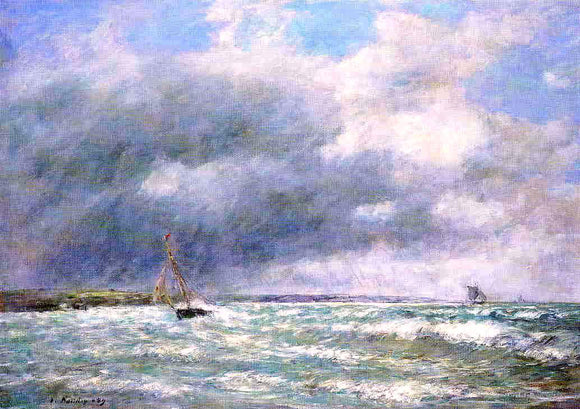  Eugene-Louis Boudin The Stranded Boat - Canvas Art Print