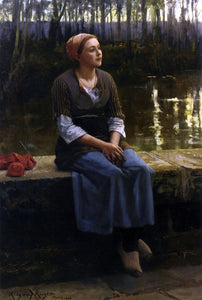  Daniel Ridgway Knight The Stroller - Canvas Art Print