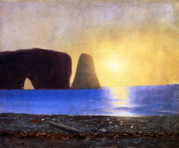  William Bradford The Sun Sets, Perce Rock, Gaspe, Quebec - Canvas Art Print