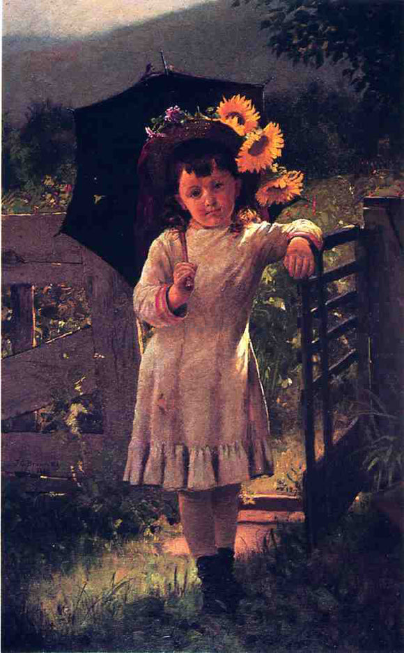  John George Brown The Sunflower Girl - Canvas Art Print