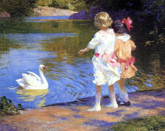  Edward Potthast A Swan - Canvas Art Print