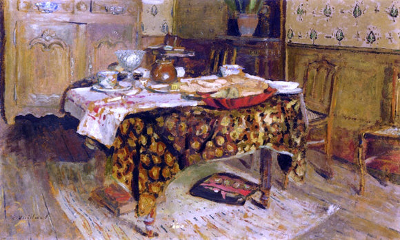  Edouard Vuillard The Table Setting, rue Truffaut - Canvas Art Print