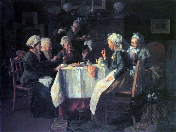  Louis C Moeller The Tea Party - Canvas Art Print