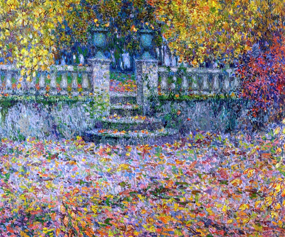  Henri Le Sidaner A Terrace, Autumn, Gerberoy - Canvas Art Print