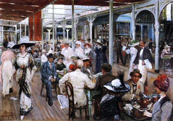  Eugenio Alvarez Dumont The Terrace Cafe, Mar del Plata, Argentina - Canvas Art Print