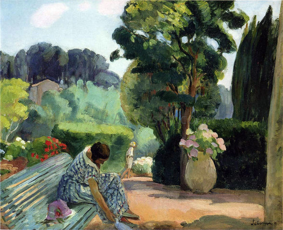  Henri Lebasque A Terrace in Pradet - Canvas Art Print