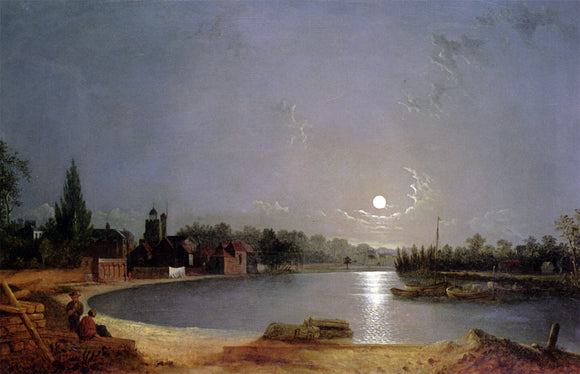  Henry Pether The Thames At Moonlight, Twickenham - Canvas Art Print