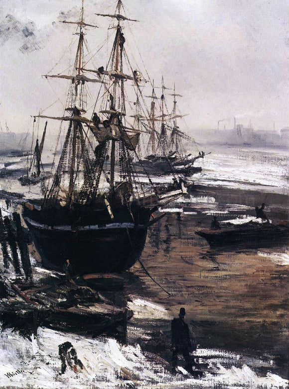  James McNeill Whistler The Thames in Ice - Canvas Art Print