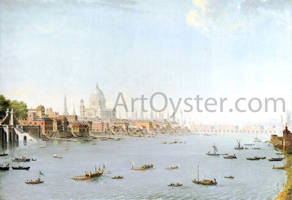  Antonio Joli The Thames Looking Towards The City - Canvas Art Print