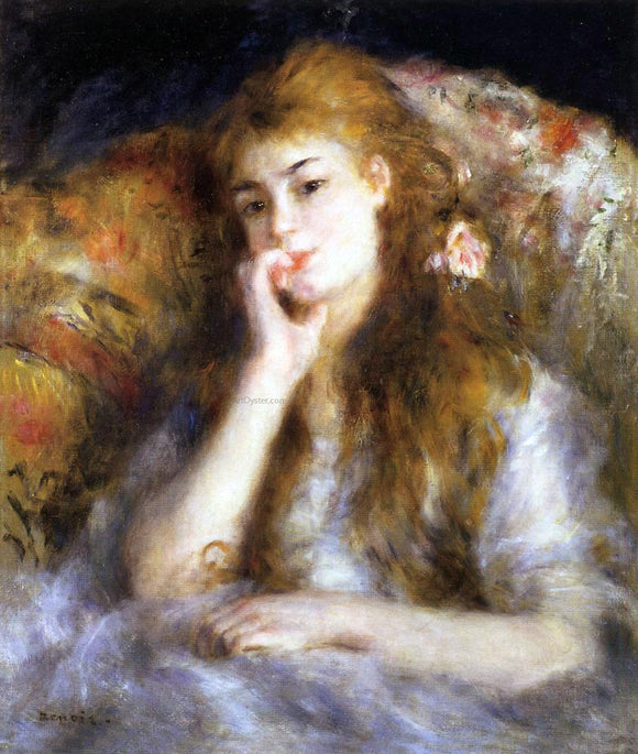  Pierre Auguste Renoir A Thinker (also known as Seated Young Woman) - Canvas Art Print
