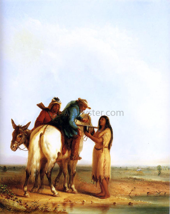  Alfred Jacob Miller The Thirsty Trapper - Canvas Art Print