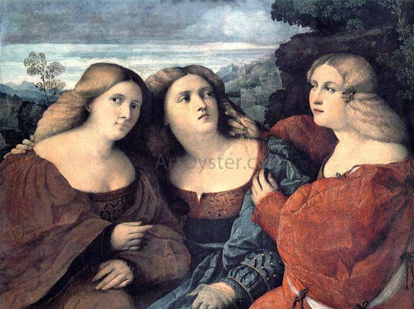  Palma Vecchio The Three Sisters (detail) - Canvas Art Print