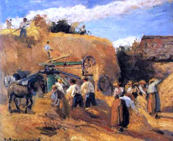  Camille Pissarro The Threshing Machine - Canvas Art Print