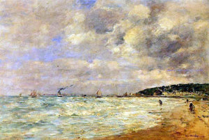  Eugene-Louis Boudin The Tourgeville Shores - Canvas Art Print