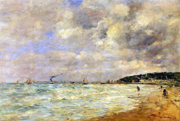  Eugene-Louis Boudin The Tourgeville Shores - Canvas Art Print