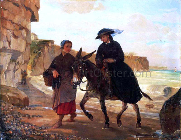  Henry Bacon The Tourist and the Fisherwoman - Canvas Art Print