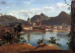  Jean-Baptiste-Camille Corot The Town and Lake Como - Canvas Art Print