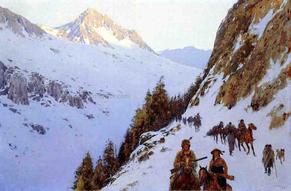  Henry F Farney The Trail Over the Pass - Canvas Art Print