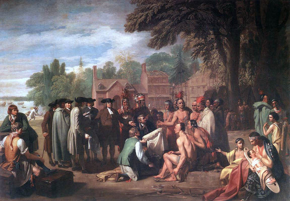  Benjamin West The Treaty of Penn with the Indians - Canvas Art Print
