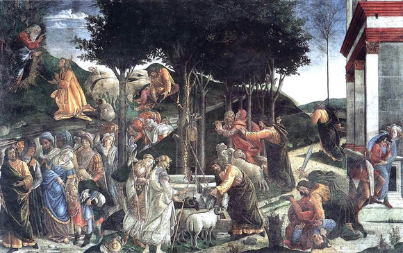  Sandro Botticelli The Trials and Calling of Moses (Cappella Sistina, Vatican) - Canvas Art Print