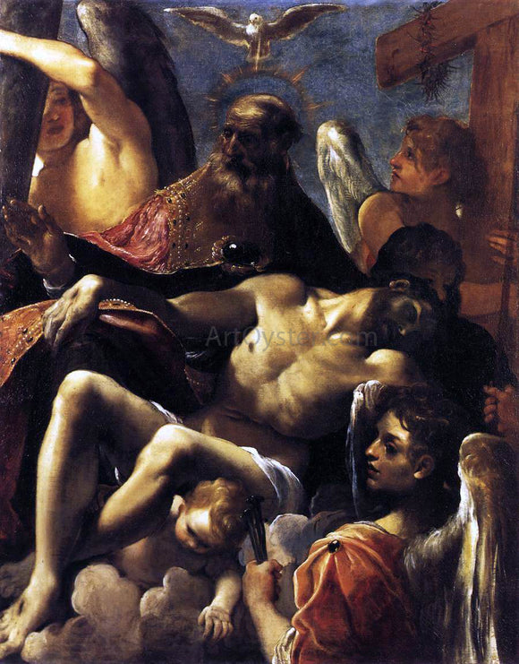  Lodovico Carracci The Trinity with the Dead Christ - Canvas Art Print