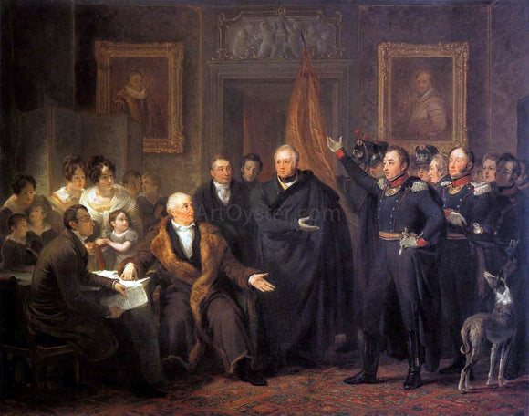  Jan Willem Pieneman The Triumvirate Assuming Power on behalf of the Prince of Orange, 21 November 1813 - Canvas Art Print