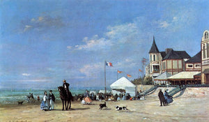  Eugene-Louis Boudin The Trouville Beach - Canvas Art Print