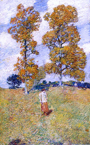  Frederick Childe Hassam The Two Hickory Trees (also known as Golf Player) - Canvas Art Print