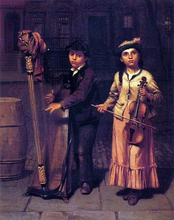  John George Brown The Two Musicians - Canvas Art Print
