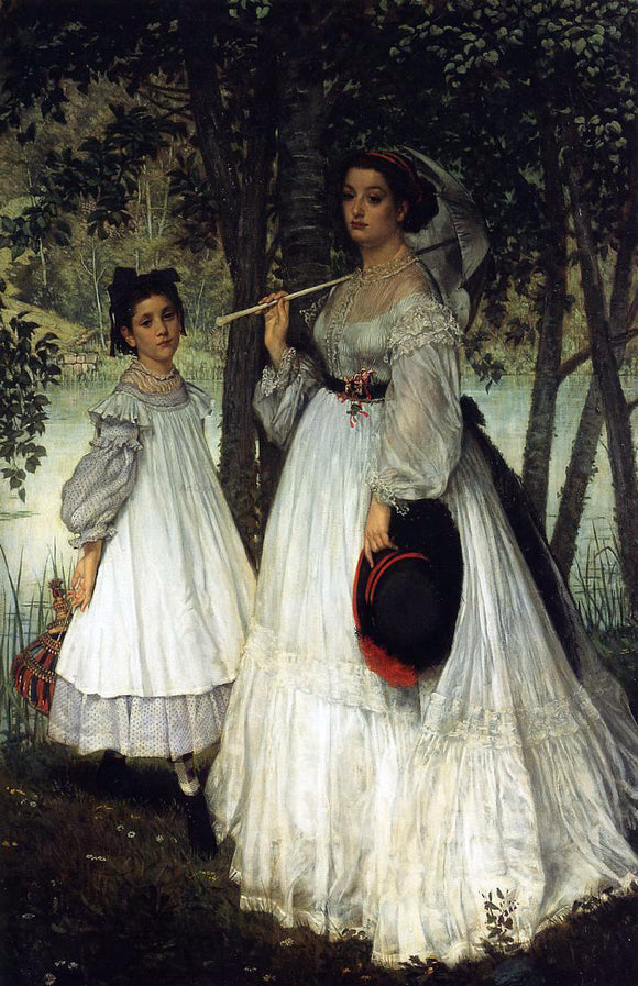  James Tissot The Two Sisters; Portrait - Canvas Art Print