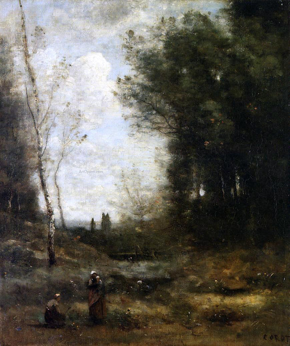  Jean-Baptiste-Camille Corot The Valley - Canvas Art Print