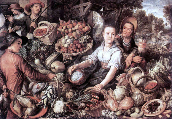  Joachim Beuckelaer The Vegetable Market - Canvas Art Print
