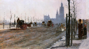  Giuseppe De Nittis The Victoria Embankment, London - Canvas Art Print