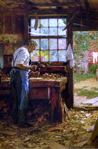  Edward Potthast A Village Carpenter - Canvas Art Print