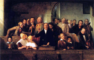  Thomas Webster The Village Choir - Canvas Art Print
