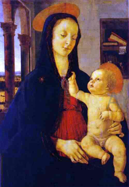  Domenico Ghirlandaio The Virgin and Child - Canvas Art Print