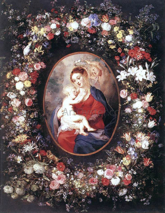  Peter Paul Rubens The Virgin and Child in a Garland of Flower - Canvas Art Print
