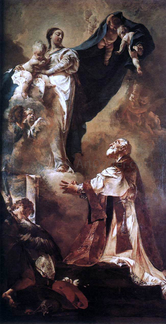  Giovanni Battista Piazzetta The Virgin Appearing to St Philip Neri - Canvas Art Print