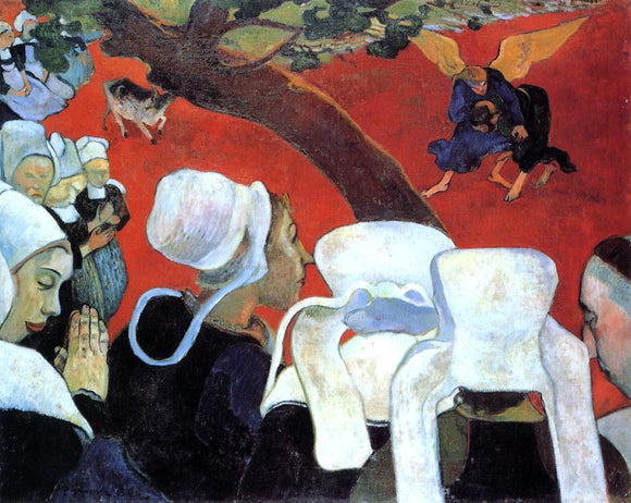  Paul Gauguin The Vision After the Sermon (also known as Jacob Wrestling the Angel) - Canvas Art Print