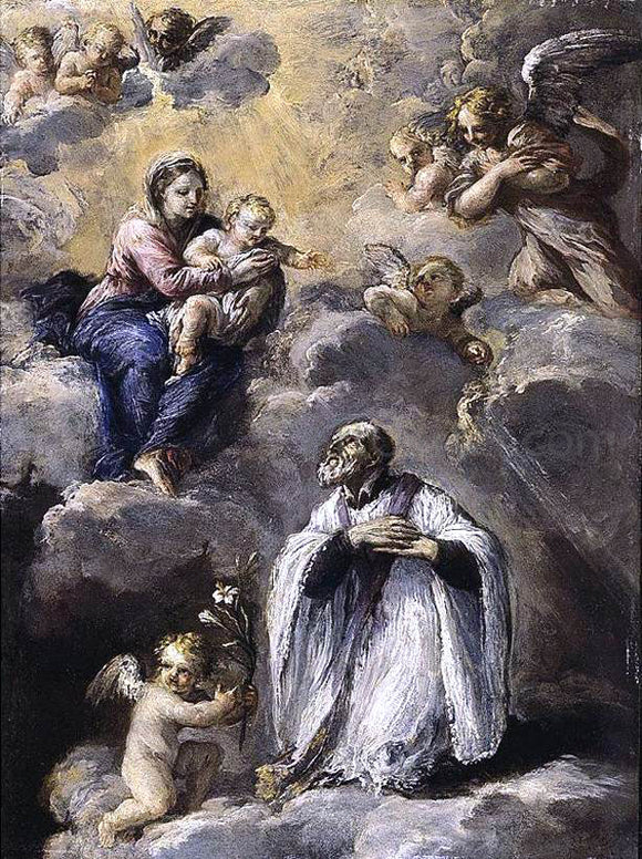  Ludovico Stern The Vision of St Filippo Neri - Canvas Art Print